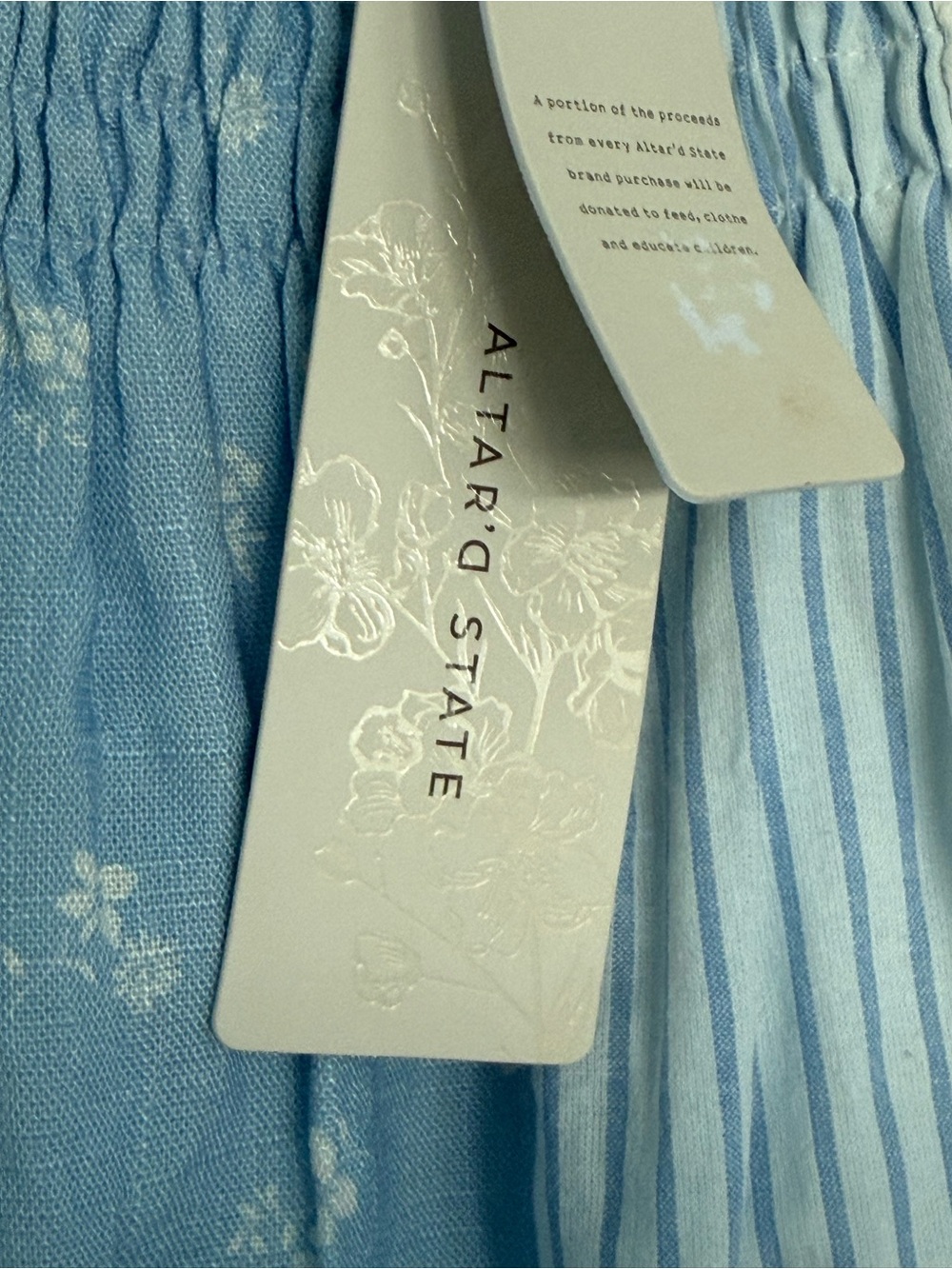 Altar'd State Blue and White Striped & Eyelet Midi Dress - Picture 4 of 5
